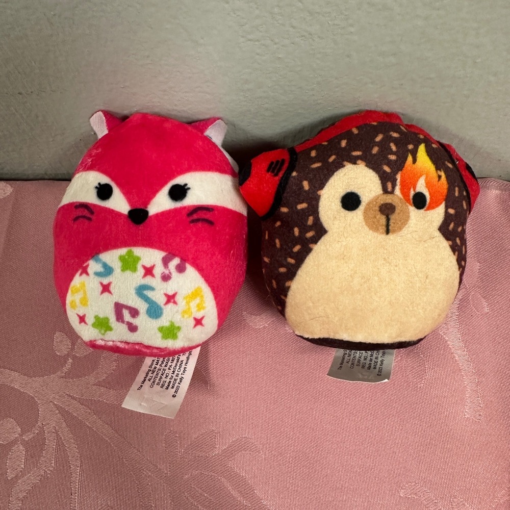 Squishmallows McDonalds 2023 Fifi Fox‎ Hans Hedgehog Plush Toy Set 3.5 Inch